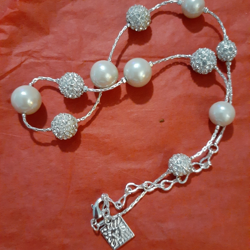 Ann Klein Silver Bead Necklace